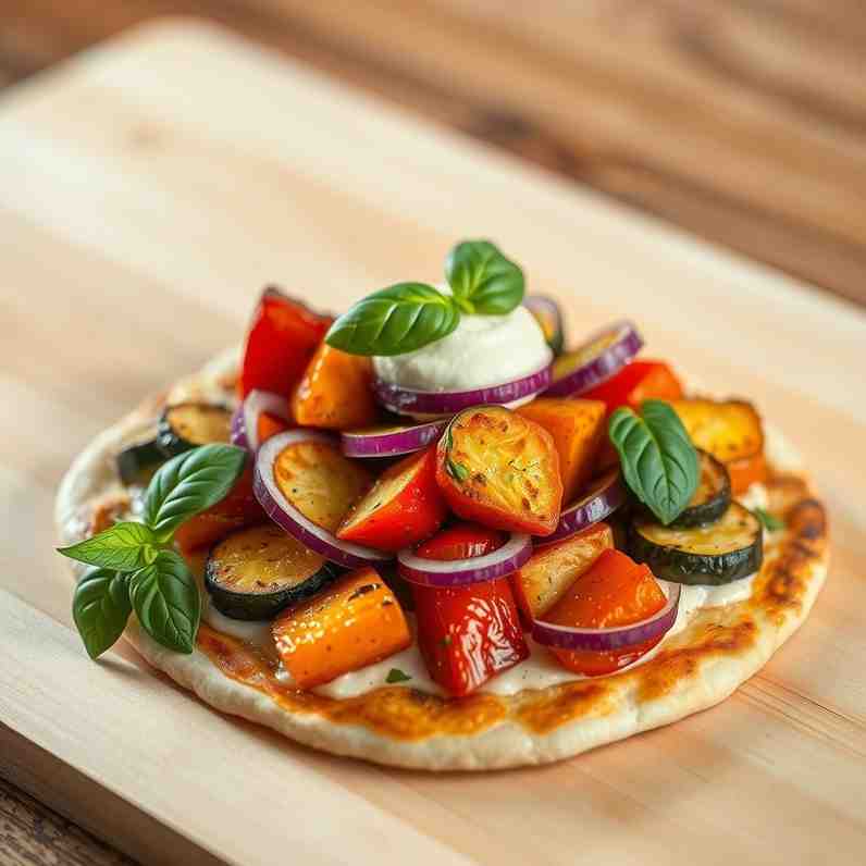Roasted Veggie Flatbread - Easy, Healthy & Delicious